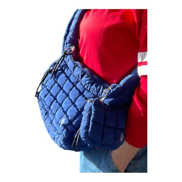 free people movement Handbags - FP Movement Two Pieces Blue Quilted Crossbody/Shoulder Bag and matching Mini Bag